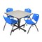 Kobe Kobe Square Table & Chair Set, Wood, Metal, Plastic Top, Maple TKB4848PL47BE - alternate 1